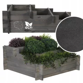    Wamar Blumentopf 75 cm x 100 x 40 cm, Holz, Grau- und Silbertöne