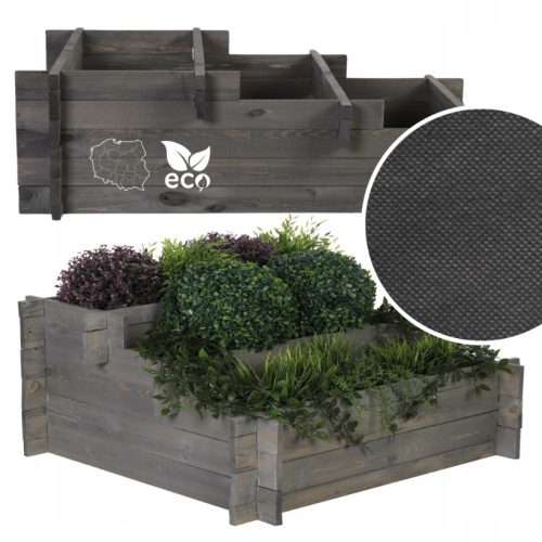  Wamar Blumentopf 75 cm x 100 x 40 cm, Holz, Grau- und Silbertöne