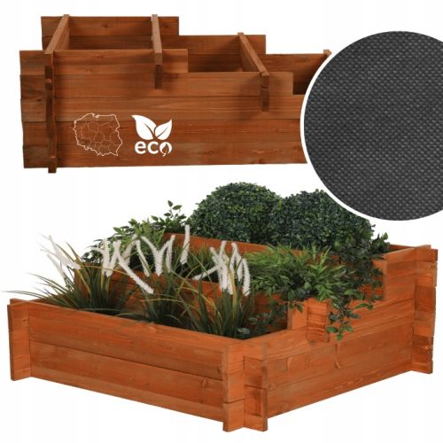  Wamar Blumentopf 75 cm x 100 x 40 cm, Holz, Braun- und Beigetöne
