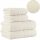 Sets Handtücher Set mit 4 DORA-Baumwollhandtüchern (2x 50x90cm + 2x 70x140cm) creme