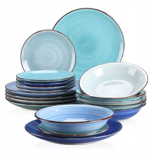 Abendessenservice Porcello Tafelservice AZURE AURA 18-tlg.