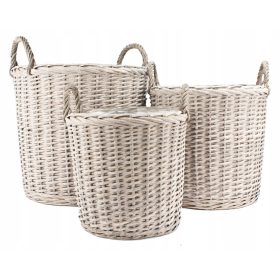  45 cm großer Korbbezug in Grau- und Silbertönen