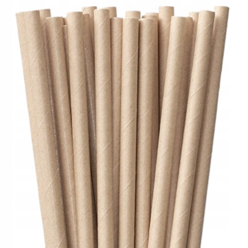 Einweggeschirr Ökologische Papierstrohhalme 8x210mm braun CRAFT 250 Stk