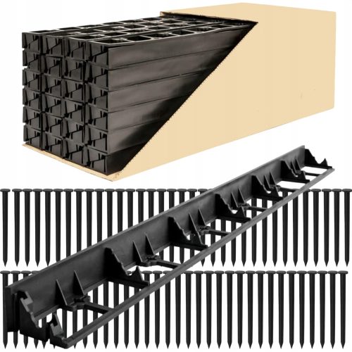 Einfassungen für den Garten - Kunststoff-Garteneinfassung Bradas 100 cm x 5,8 cm schwarz