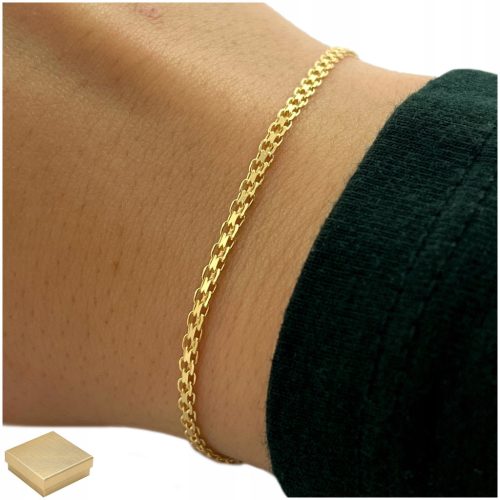  SCHÖNES DAMEN-GOLDARMBAND BISMARK 19cm/2mm SILBER PR. 925 GESCHENK