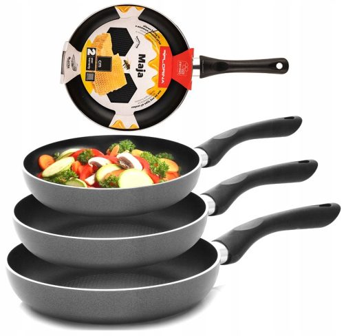 Bratpfannensets (Pfannensets) Set traditionelle Bratpfannen Florina Maja PE0168 3-tlg. Schwarz