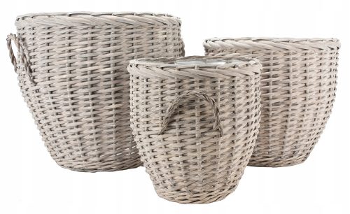  39 cm großer Korbbezug, Grau- und Silbertöne