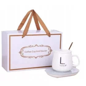  KAFFEE-TEE-HEIZER-SET, BECHER-LÖFFEL-BOX, GESCHENK