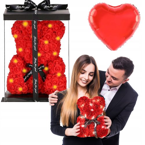 Blumen und Blumenkästen zum Valentinstag Teddybär aus Rosen 25 cm