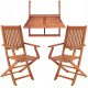 Ein Satz Garten- und Terrassenmöbel Casaria Holz-Gartenmöbel-Set Sydney braun 3-tlg.