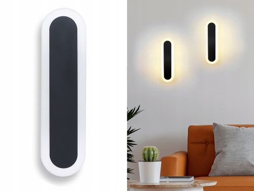 Schwarze LEDTechnics-Wandleuchte mit integrierter 9-W-LED-Quelle