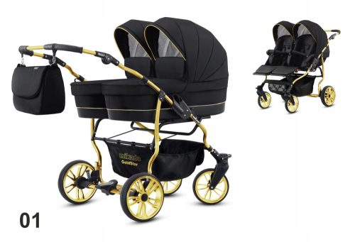  MIKADO GOLDSTAR TWINS KINDERWAGEN