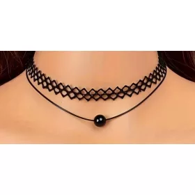    CHOKER schwarzes Kettenhalsmuster Vintage Spitzenhalskettenschmuck