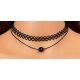  CHOKER schwarzes Kettenhalsmuster Vintage Spitzenhalskettenschmuck