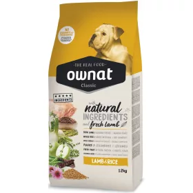    Ownat Classic Lamb Rice Trockenfutter für Hunde, 12 kg. Reich an frischem Lamm