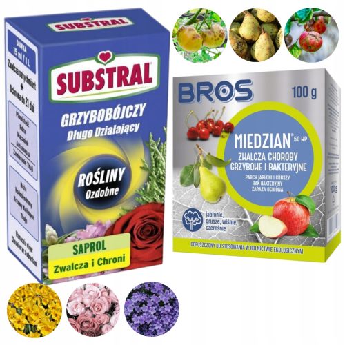  Saprol 25 ml Blumen Zierpflanzen + Fungizid Bros Miedzian 50 WP 100 g