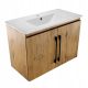 Massiver Badezimmerschrank mit Waschbecken und Regal, Loft-Eichentüren, Möbelhersteller