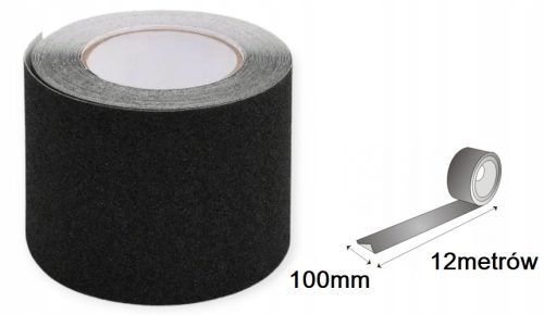 ANTI-RUTSCH-BAND 100 mm 12 Meter FÜR TREPPEN, SCHWARZ