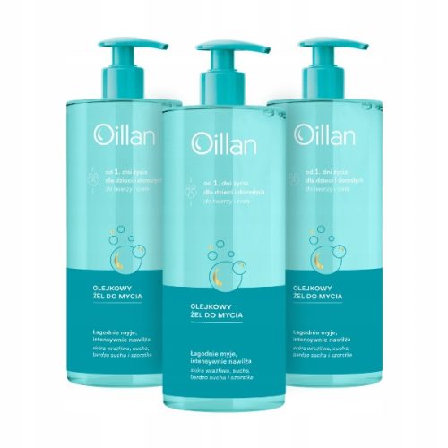 Neue Generation Emollient: OILLAN Avena Oil Active Ölgel für empfindliche Haut, 750 ml - 3er Pack