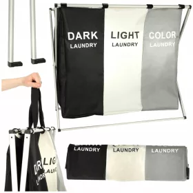  Wäschekorb, Trennorganisator, 3 Fächer, 135 Liter