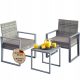 Ein Satz Garten- und Terrassenmöbel Casaria graues Gartenmöbel-Set, 5-teilig.
