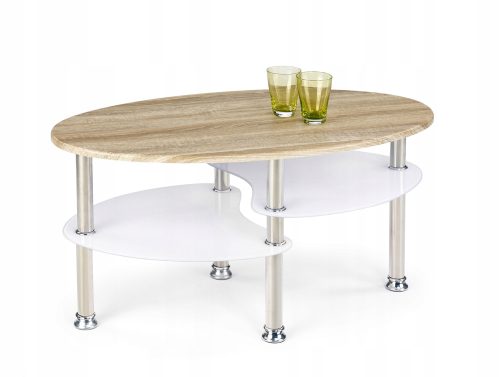  Halmar Medea ovaler Couchtisch 90 x 50 x 45 cm Sonoma-Eiche