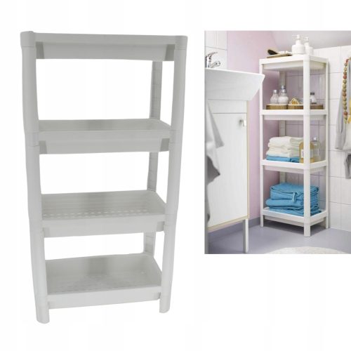 Mobiler Schrank, Küchen-Badezimmerregal, weiß 4