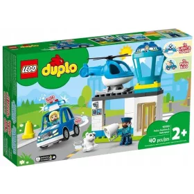    LEGO Duplo 6379240 Hauptquartier der Polizeistation, Autohubschrauber. Große Steine für 2–3-Jährige