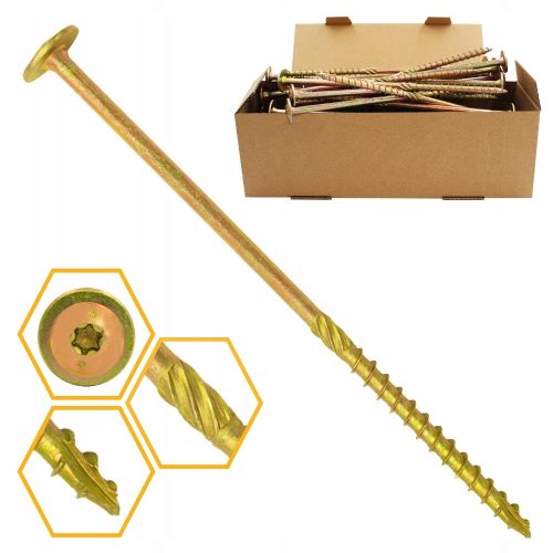 ZIMMERSCHRAUBEN FÜR HOLZ 8x160 KONISCH TORX 50 Stück WCS-08160 AZMET