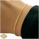  SCHÖNES GOLD-BISMARK-ARMBAND 18 cm/2 mm SILBER PR. 925 GESCHENK FÜR IHRE TOCHTER