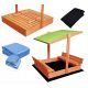 Sandkästen für Kinder SANDKASTEN MIT BÄNKEN 120x120, HOLZ, GESCHLOSSEN