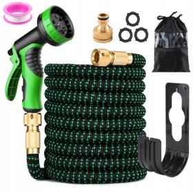    FLEXIBLER GARTENSCHLAUCH 7,5 m + ANSCHLÜSSE + Premium-PISTOLE
