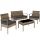 Gartentische und Stühle für die Terrasse TecTake Technorattan Tisch und Stühle, modern, Beige und Braun
