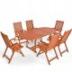 Ein Satz Garten- und Terrassenmöbel Casaria Gartenmöbel-Set, Vanamo-Holz, braun, 7-tlg.
