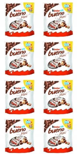 FERRERO KINDER Bueno Mini Waffeln, 8x 108g – Milchschokolade mit Haselnussfüllung