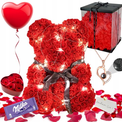 BÄR MIT ROSEN XXL ROSENBLÄTTER REICHES ROSENBÄREN-SET VALENTINSTAGGESCHENK