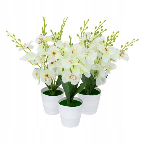  Künstliche Orchidee im Vergonic-Topf, 40 cm, weiß