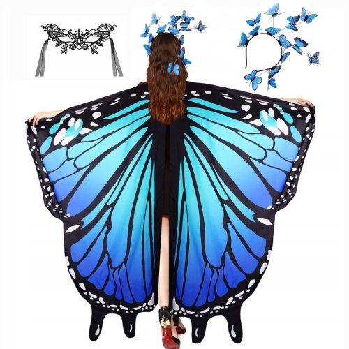  Damen-Capea mit Schmetterlingsflügeln, Cosplay-Kostüm, 145 x 165 cm