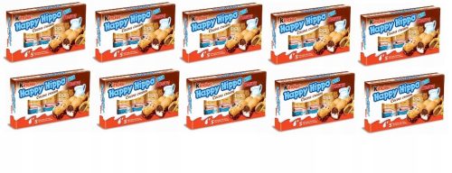 10x 103,5g KINDER Happy Hippo Biskuit UK Karton