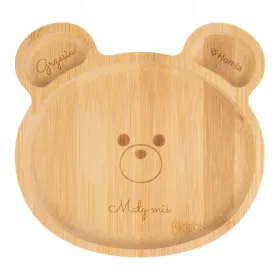    Teddybär-Teller, graviertes Geschenk, GEBURTSTAG, EIN JAHR ALT, für ein Kind, KINDER