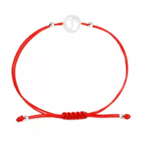  Silbernes Fußarmband an einer Schnur für Mütter. 925