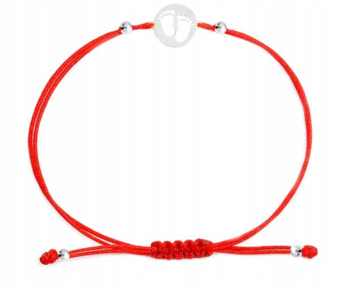  Silbernes Fußarmband an einer Schnur für Mütter. 925