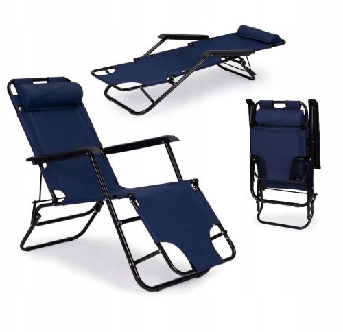 Sonnenliegen und Garten und Terrasse K&M Liegestuhl, marineblaues Metall