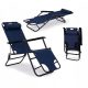 Sonnenliegen und Garten und Terrasse K&M Liegestuhl, marineblaues Metall