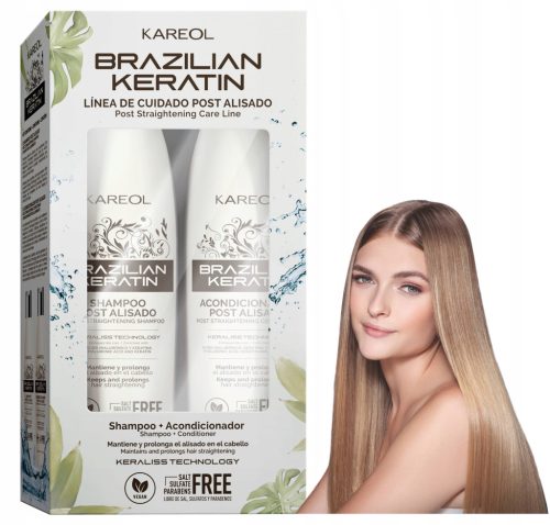  Shampoo + Spülung Set nach Keratin-Haarglättung ohne SLS 2x300ml