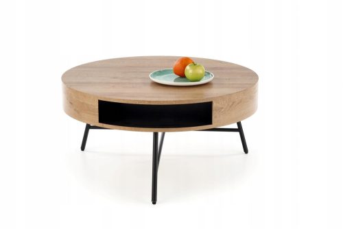  Halmar Camila Couchtisch, rund, 80 x 80 x 41 cm, goldene Eiche