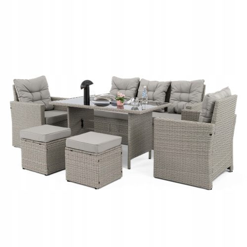Ein Satz Garten- und Terrassenmöbel Gartenmöbel-Set EMWOmeble Technorattan 69BF-2873Z1 6-tlg.