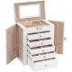 Kisten und Truhen Songmics JBC152W01 Schmuckschatulle 32 x 26 x 15,6 cm weiß