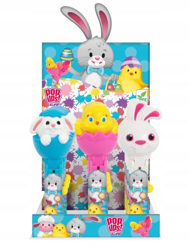 Oster Pop-Up Lollipops im Tierfiguren-Dispenser, 12er-Mix-Karton