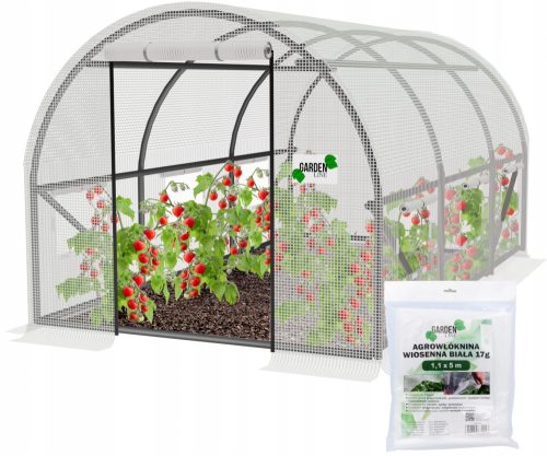 Folientunnel, Kunststoffplatten Folientunnel 14 m² 400 x 250 cm weiß